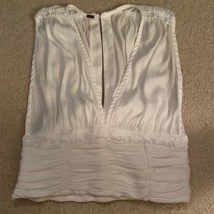 Flow free people white satin top